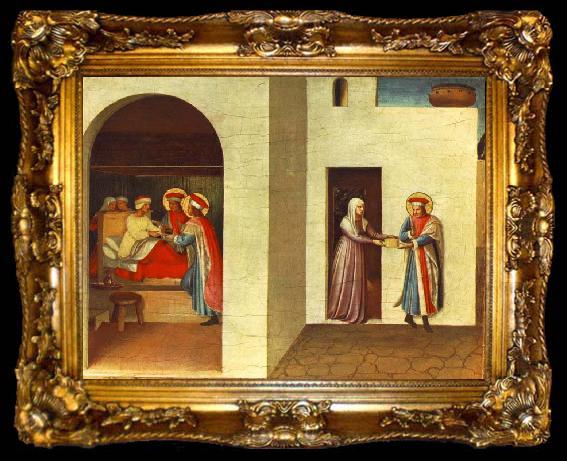 framed  Fra Angelico The Healing of Palladia by Saint Cosmas and Saint Damian, ta009-2